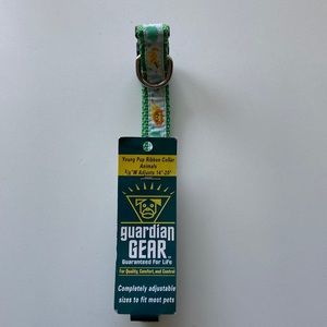 Dog Collar Guardian Gear Young Pup Ribbon Collar Green 5/8”Wide and 14”-20” Long